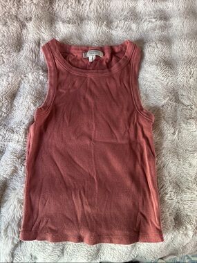 Allsaints Ribbed Tank Top in Rosewood